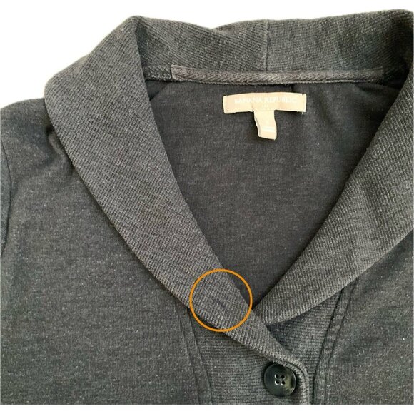 Banana Republic Shirt Womens S Gray V Neck Roll Collar Pockets Buttons Stretch - Picture 10 of 10